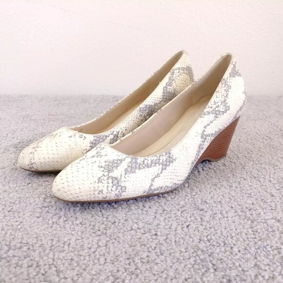 Cole Haan Shoes - Cole Haan Grand OS Womens 6.5 Slip On Shoes Snakeskin Print Wedge Heel